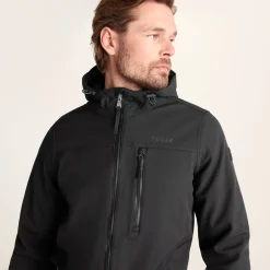 Retner Mens Waterproof Softshell Hooded Jacket - Black