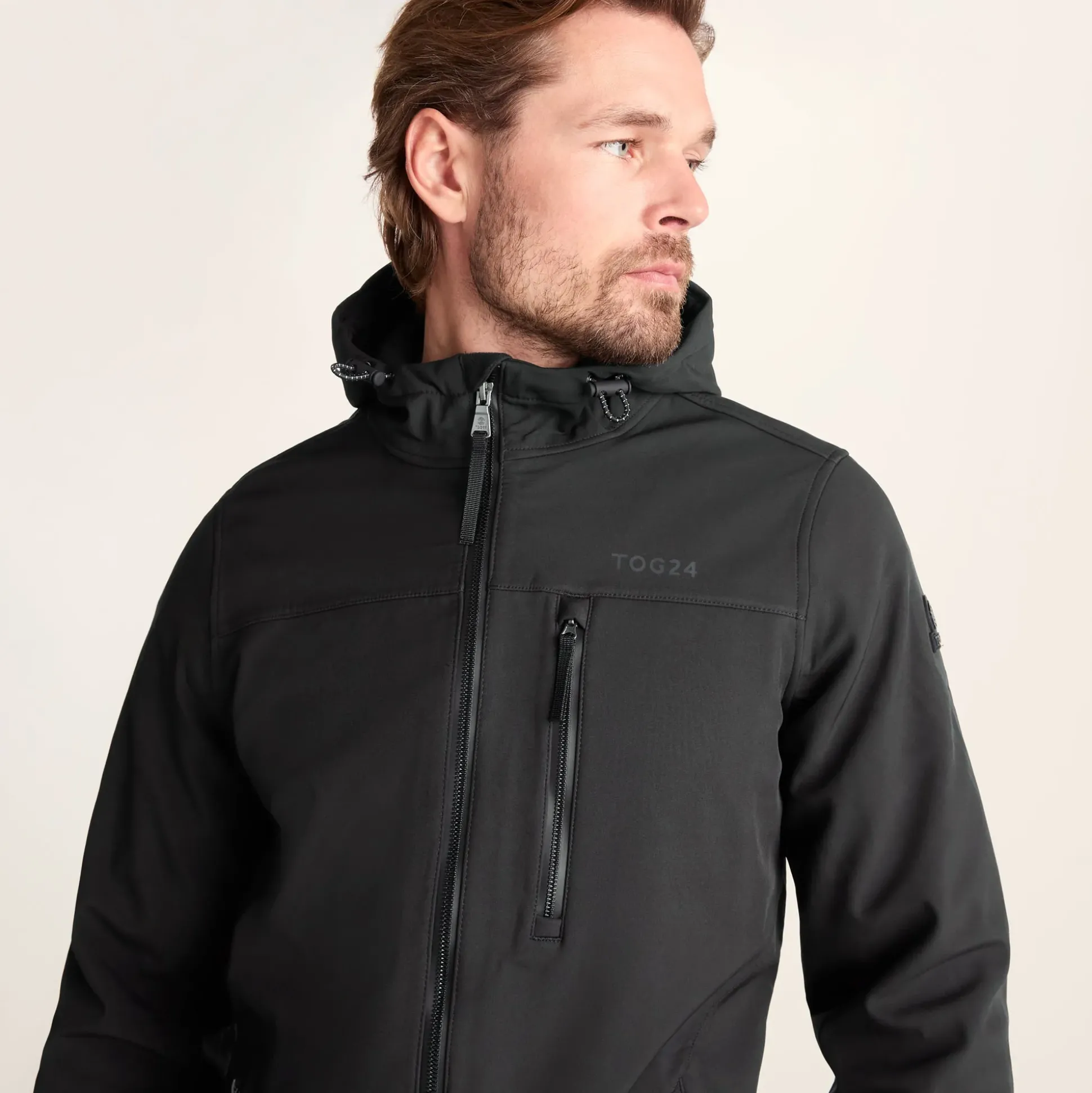 Retner Mens Waterproof Softshell Hooded Jacket - Black