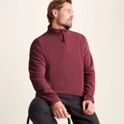 Revive Mens Quarter Zip Fleece - Garnet Red