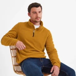 Revive Mens Quarter Zip Fleece - Rich Ochre