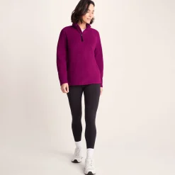 Revive Womens Quarter Zip Fleece - Purple Berry