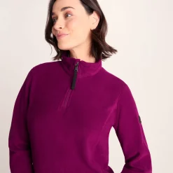 Revive Womens Quarter Zip Fleece - Purple Berry