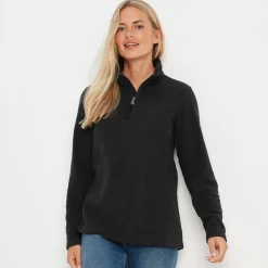 Revive Womens Quarter Zip Fleece - Black