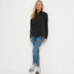 Revive Womens Quarter Zip Fleece - Black