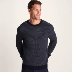 Richie Mens Knitted Crew Neck jumper - Dark Indigo