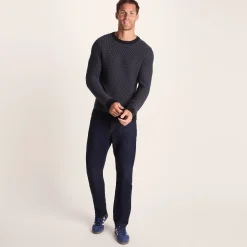 Richie Mens Knitted Crew Neck jumper - Dark Indigo