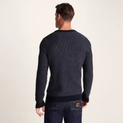 Richie Mens Knitted Crew Neck jumper - Dark Indigo