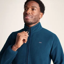 Ryle Mens Relaxed Fit Microfleece Zip Neck - Inky Blue
