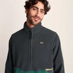 Ryle Mens Relaxed Fit Microfleece Zip Neck - Deep Slate