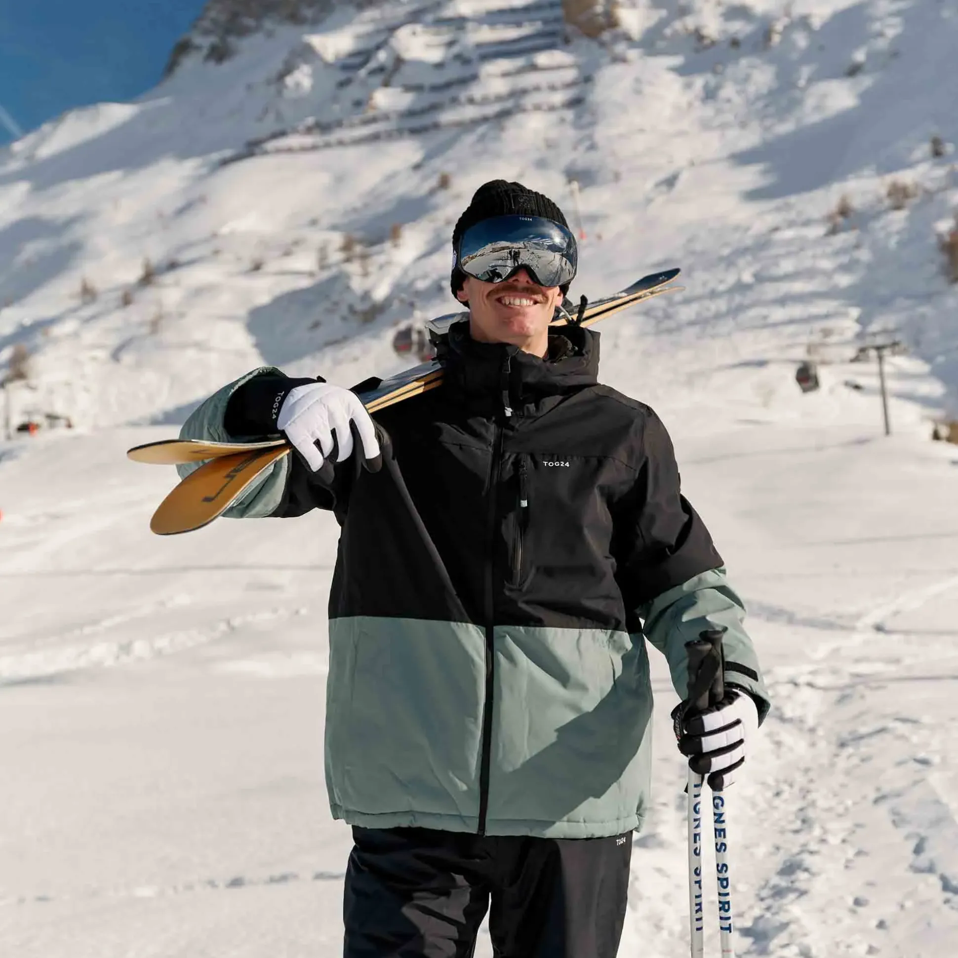 Samoens Mens Waterproof Ski Jacket - Steel Teal/Black