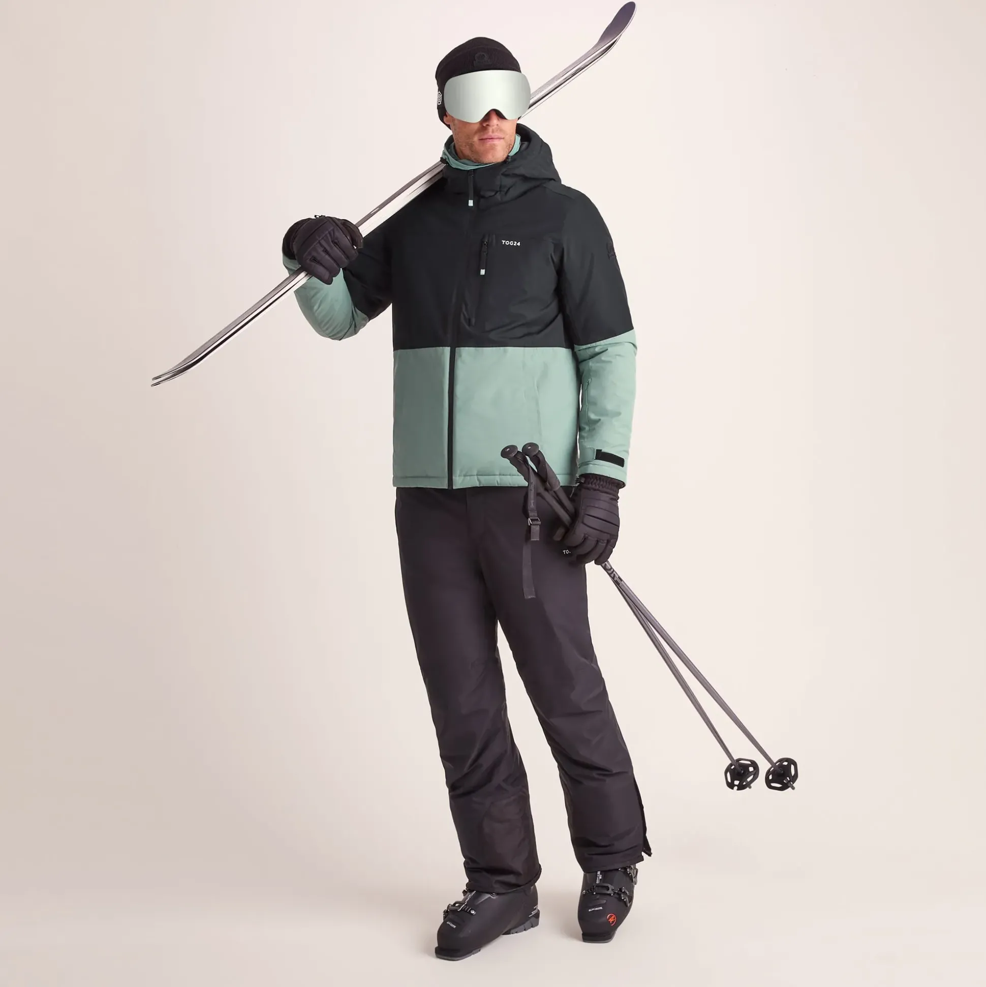 Samoens Mens Waterproof Ski Jacket - Steel Teal/Black