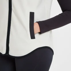 Sarel Womens Colour Block Fleece Gilet - Vanilla/Black