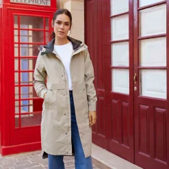 Saunter Womens Long Waterproof Jacket - Dark Taupe