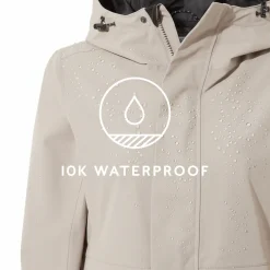 Saunter Womens Long Waterproof Jacket - Dark Taupe