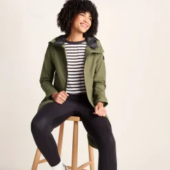 Saunter Womens Long Waterproof Jacket - Khaki