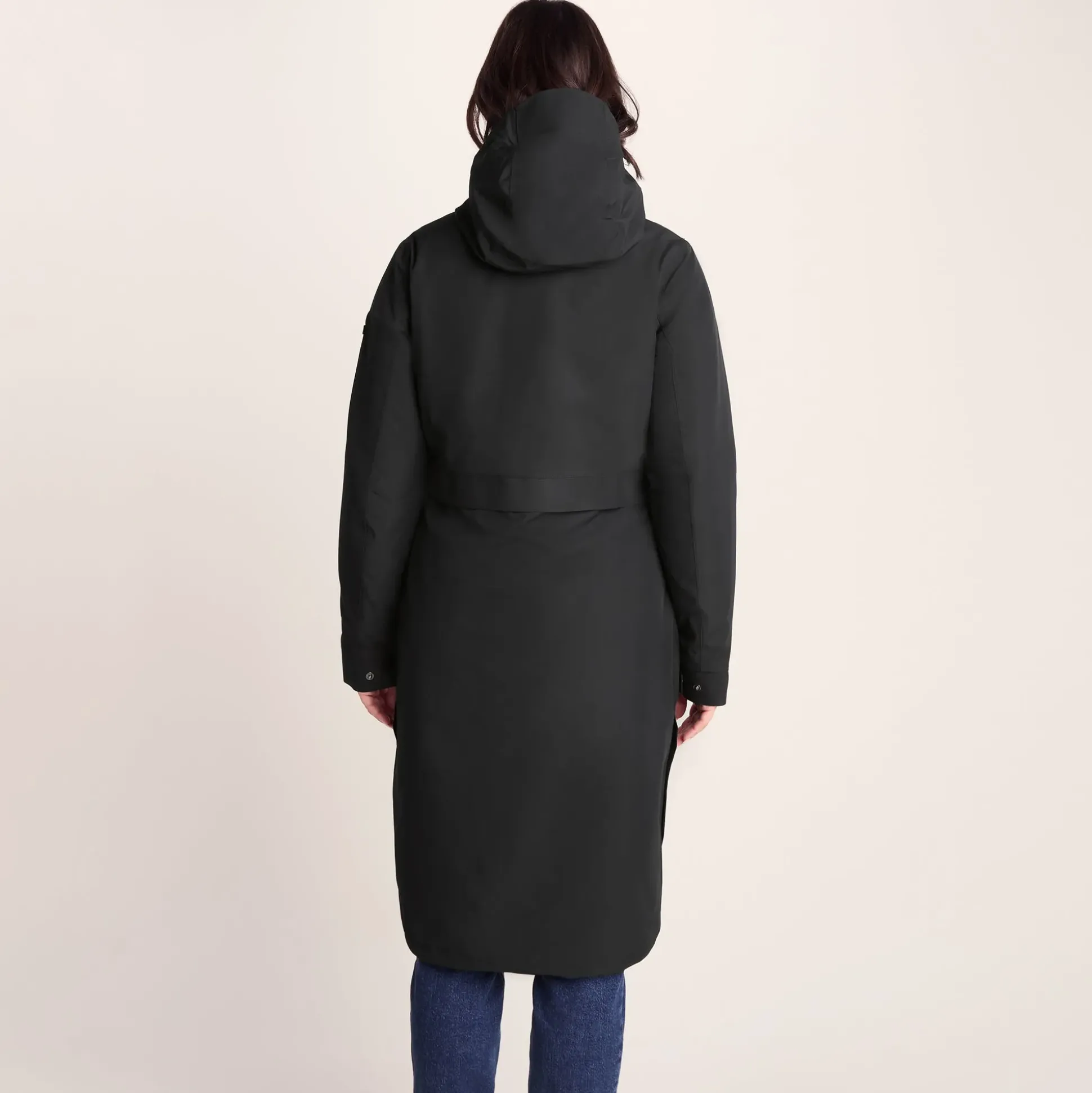 Saunter Womens Long Waterproof Jacket - Black