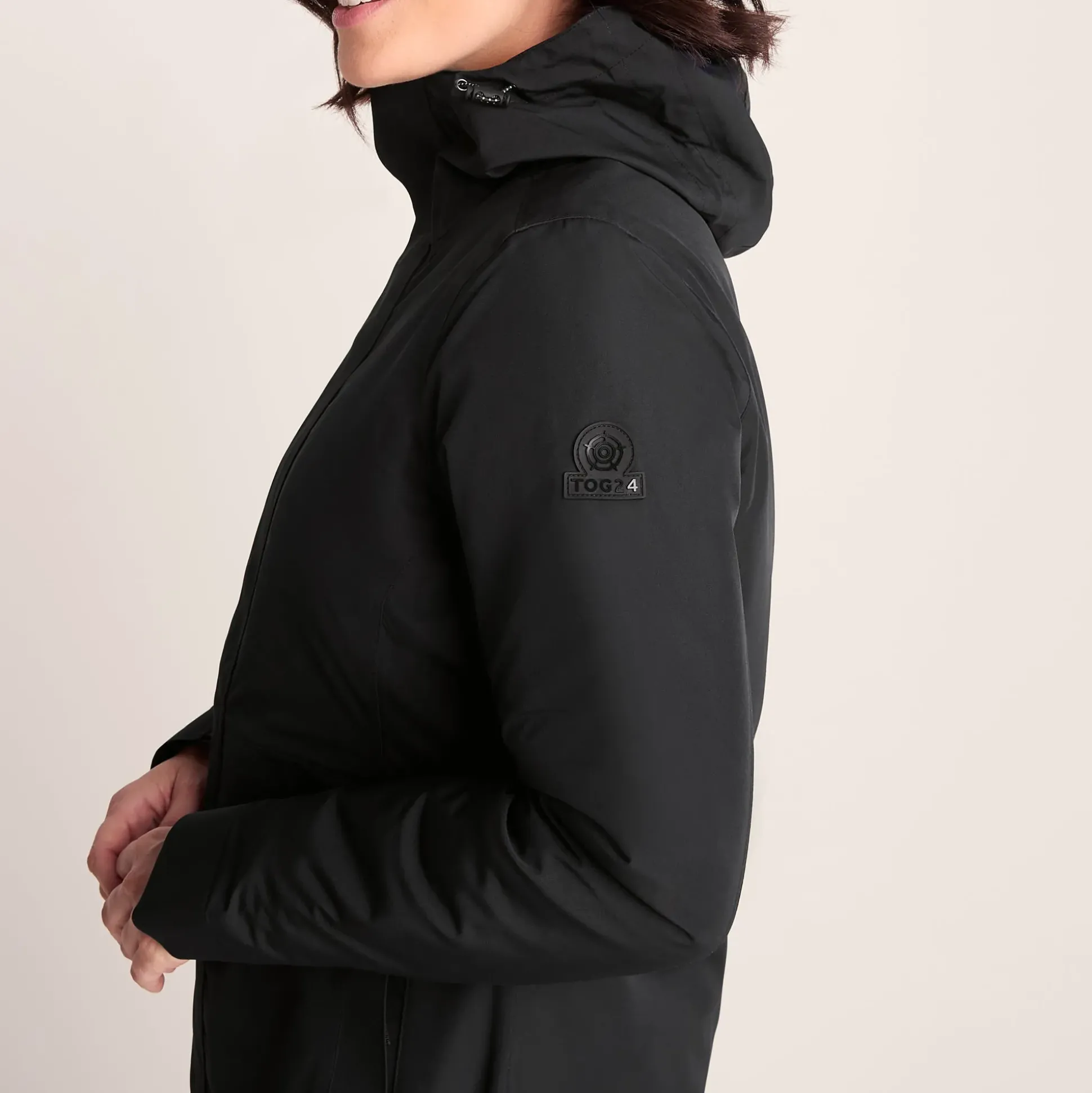 Saunter Womens Long Waterproof Jacket - Black