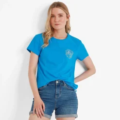 Seaside Womens 100% Cotton T-Shirt - Azure Blue