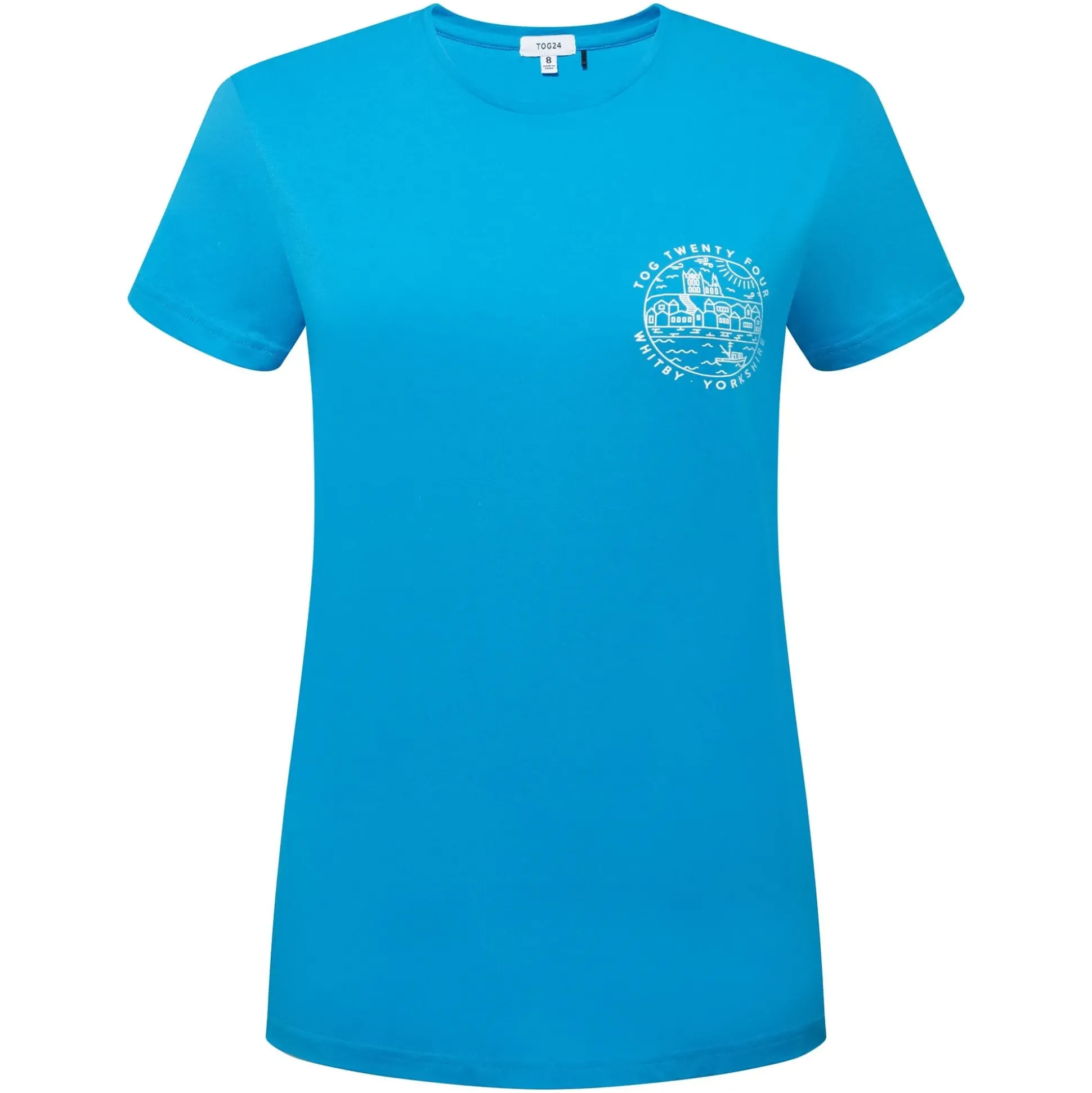 Seaside Womens 100% Cotton T-Shirt - Azure Blue