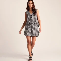 Sienna Womens Gingham Check Shorts - Black Check