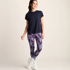 Skyla Womens Short Sleeve Performance Top - Oxford Blue