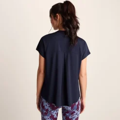 Skyla Womens Short Sleeve Performance Top - Oxford Blue