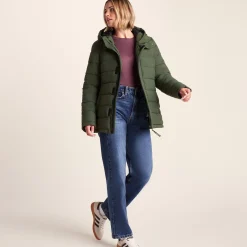 Sleight Womens Short Insulated Parka - Dark Green