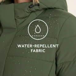 Sleight Womens Short Insulated Parka - Dark Green