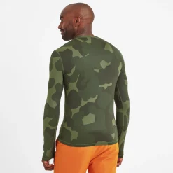 Snowdon Mens Thermal Crew Neck Base Layer - Khaki Pixelated Camo