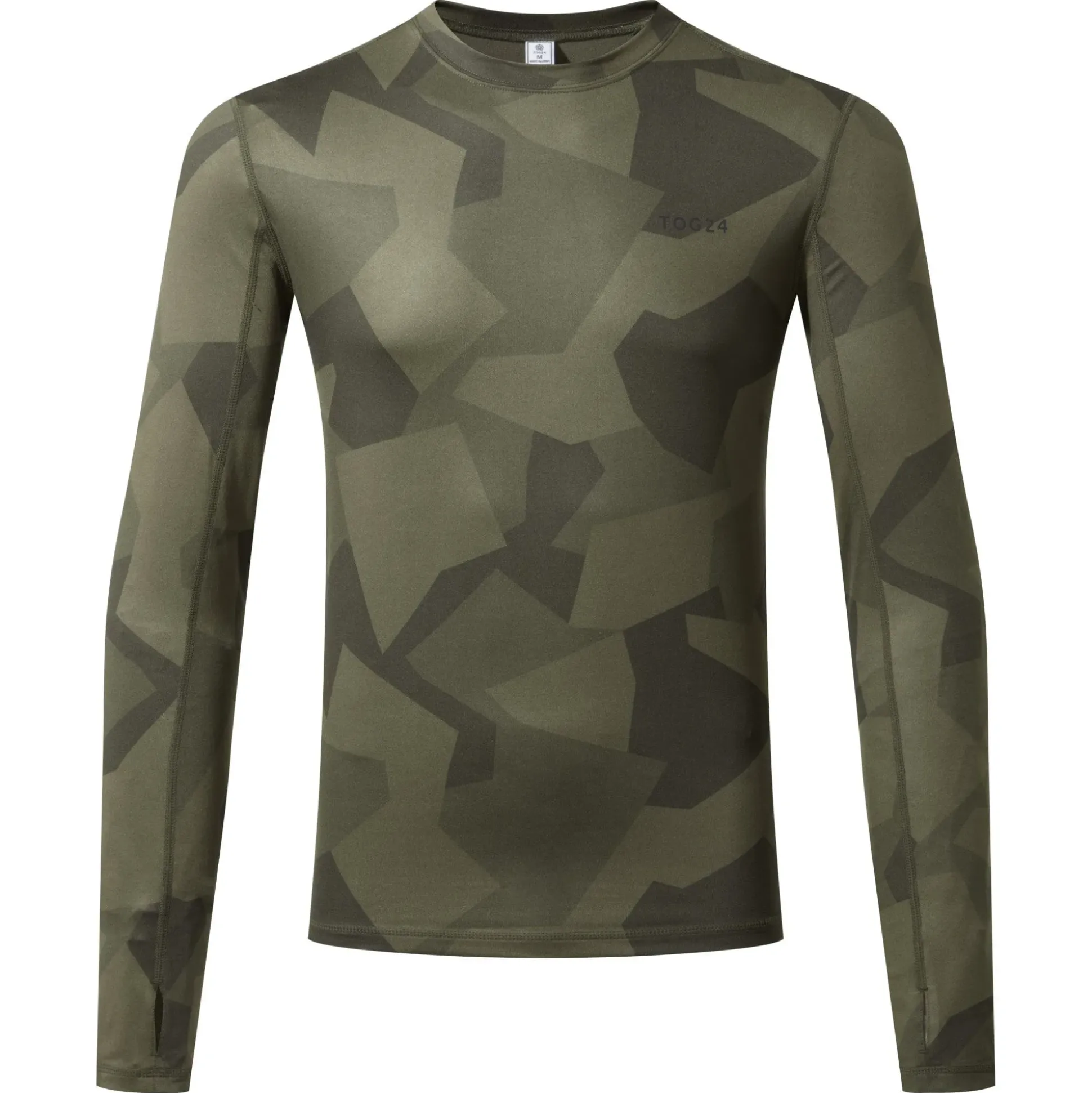 Snowdon Mens Thermal Crew Neck Base Layer - Khaki Camo Print