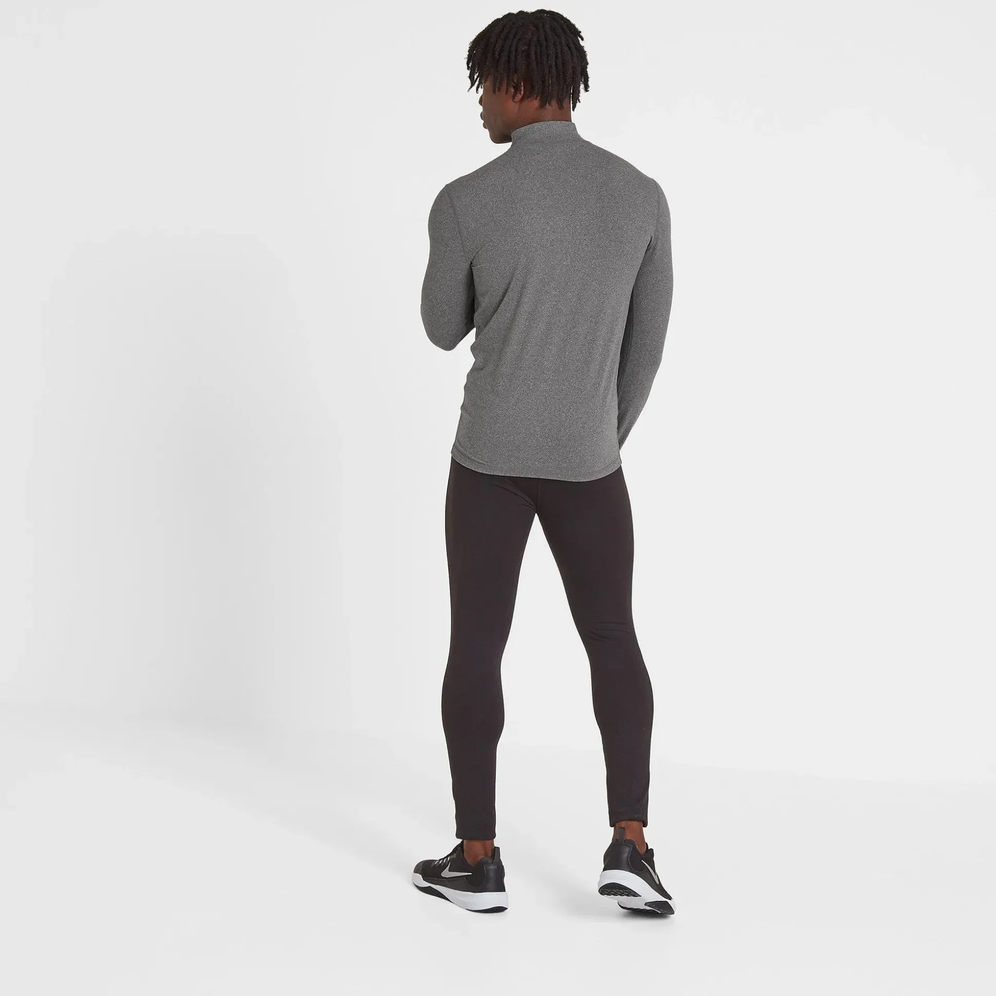 Snowdon Mens Thermal Quarter Zip Base Layer - Grey Marl