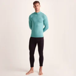 Snowdon Mens Thermal Quarter Zip Base Layer - Steel Teal