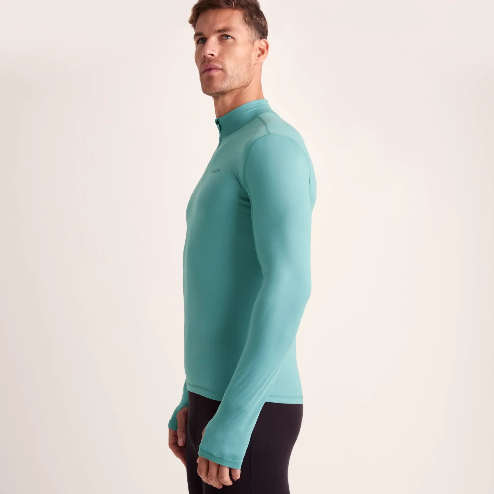 Snowdon Mens Thermal Quarter Zip Base Layer - Steel Teal