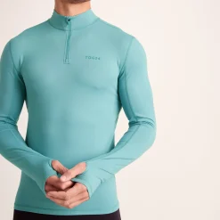Snowdon Mens Thermal Quarter Zip Base Layer - Steel Teal
