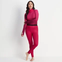 Snowdon Womens Thermal Base Layer Legging - Cerise Fairisle
