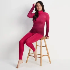 Snowdon Womens Thermal Base Layer Legging - Cerise Fairisle