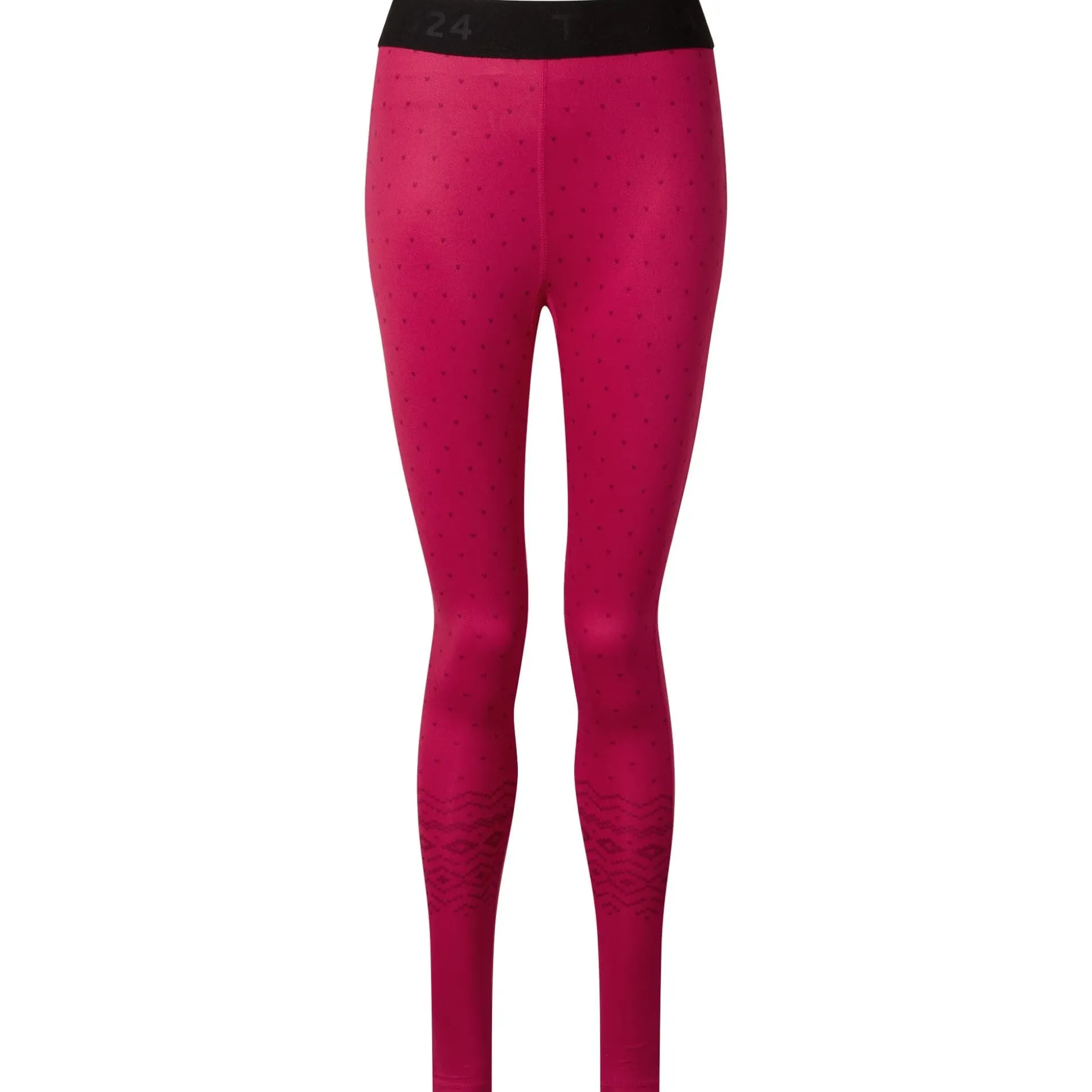 Snowdon Womens Thermal Base Layer Legging - Cerise Fairisle