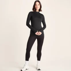 Snowdon Womens Thermal Base Layer Quarter Zip - Black