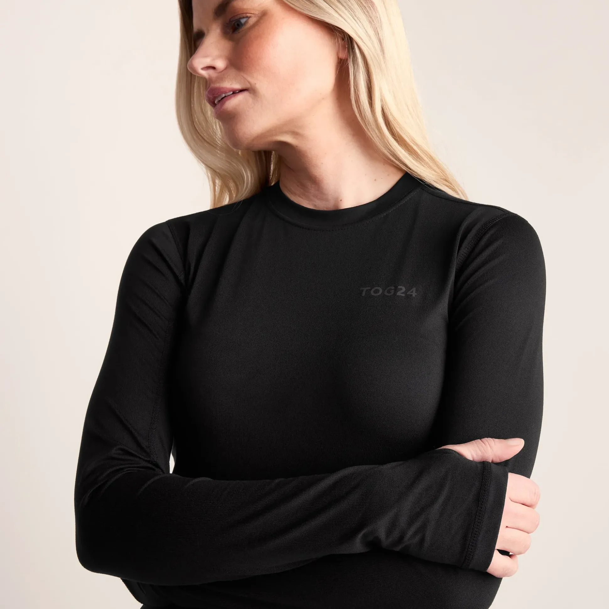 Snowdon Womens Thermal Crew Neck Base Layer - Black