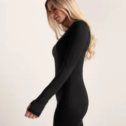 Snowdon Womens Thermal Crew Neck Base Layer - Black