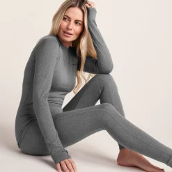 Snowdon Womens Thermal Crew Neck Base Layer - Grey Marl