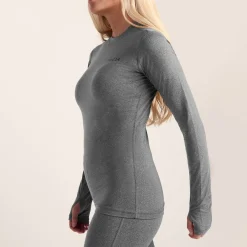 Snowdon Womens Thermal Crew Neck Base Layer - Grey Marl