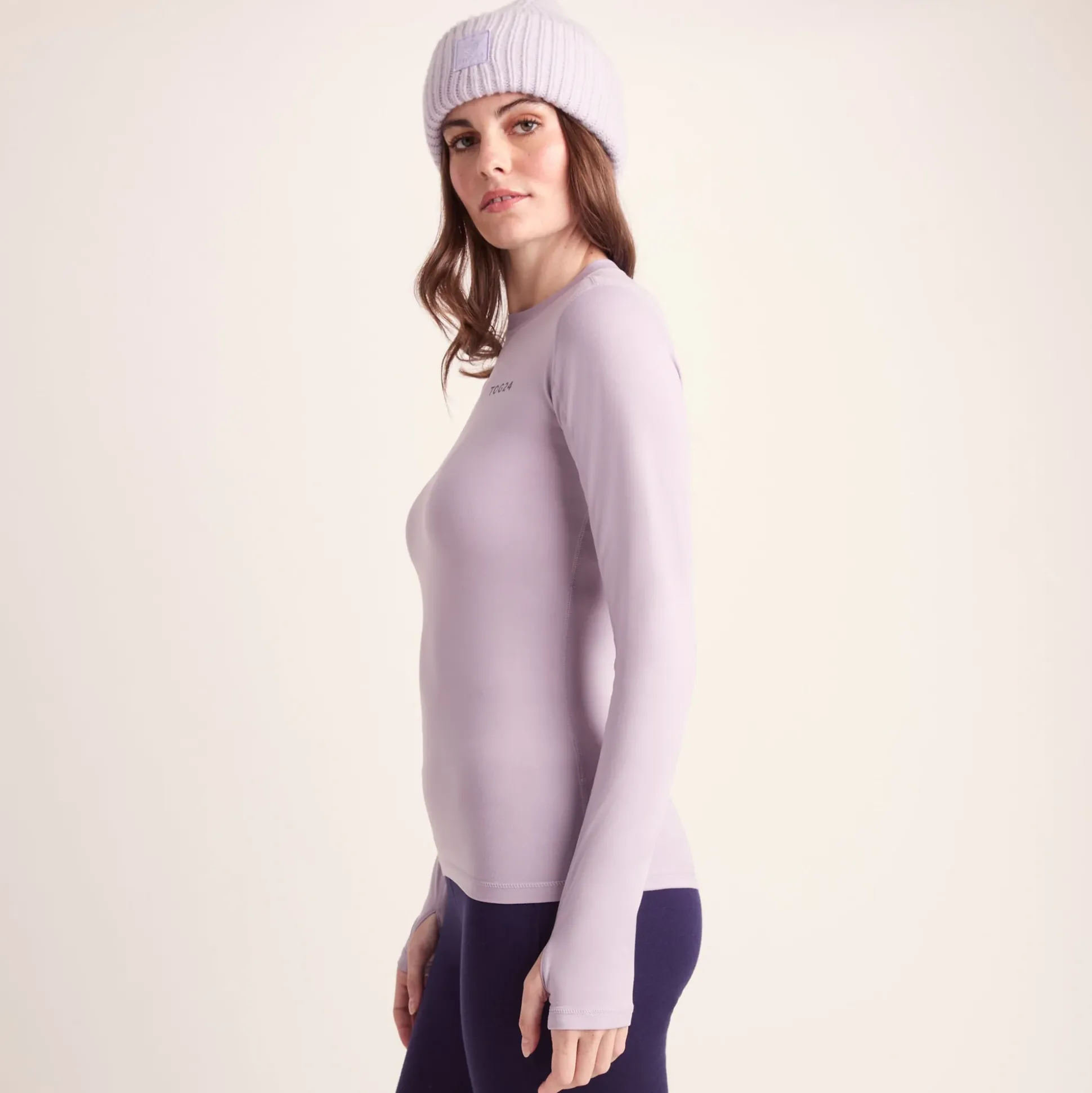 Snowdon Womens Thermal Crew Neck Base Layer - Lavender Grey
