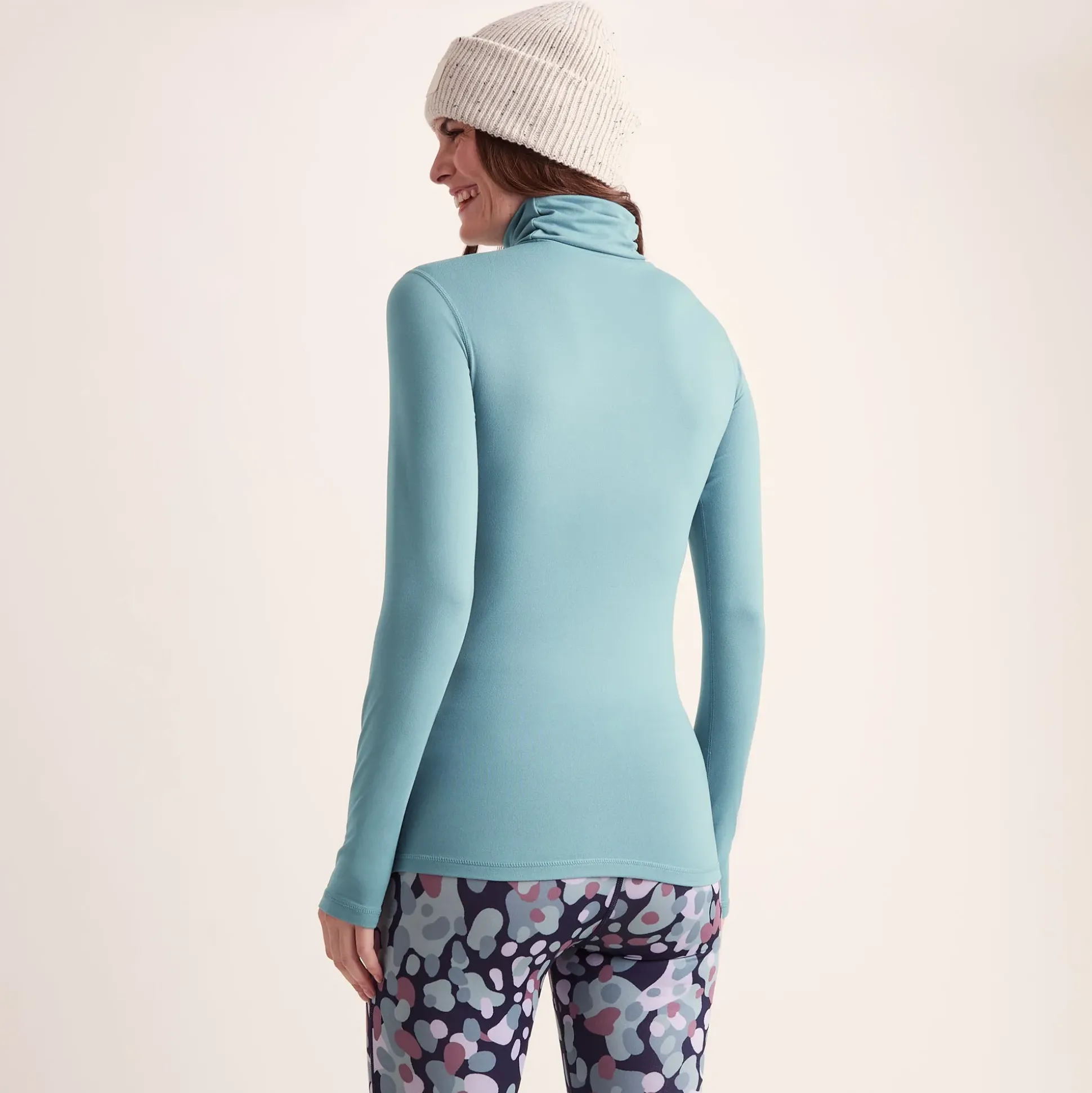 Snowdon Womens Thermal Roll Neck Base Layer - Mist Grey