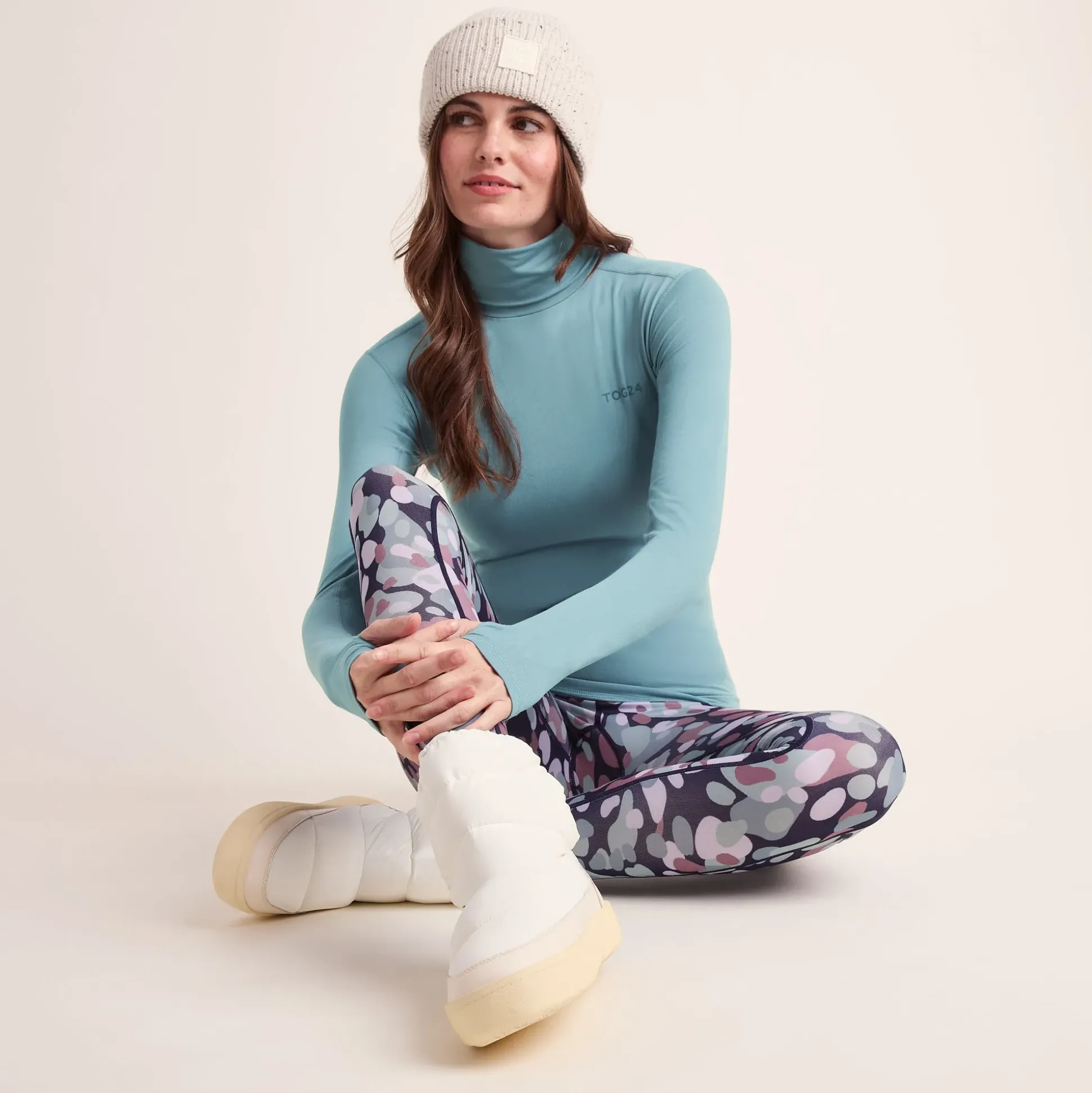 Snowdon Womens Thermal Roll Neck Base Layer - Mist Grey