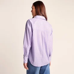 Sofia Womens Long Sleeve Oversized Shirt - Lilac Blossom