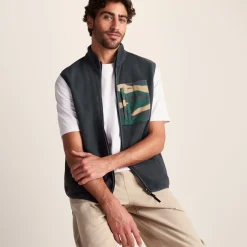 Stark Mens Relaxed Fit Microfleece Gilet - Deep Slate