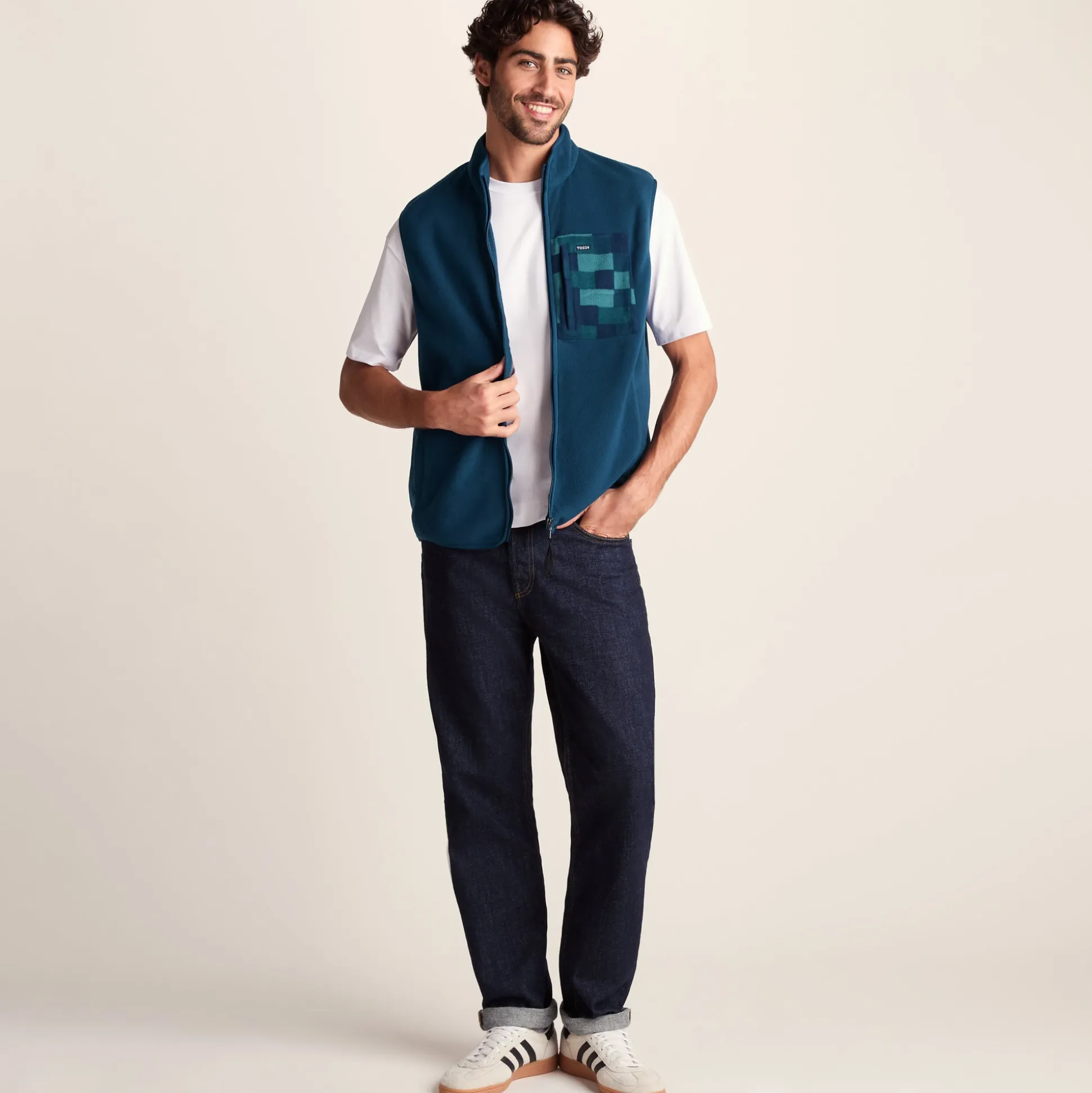 Stark Mens Relaxed Fit Microfleece Gilet - Inky Blue