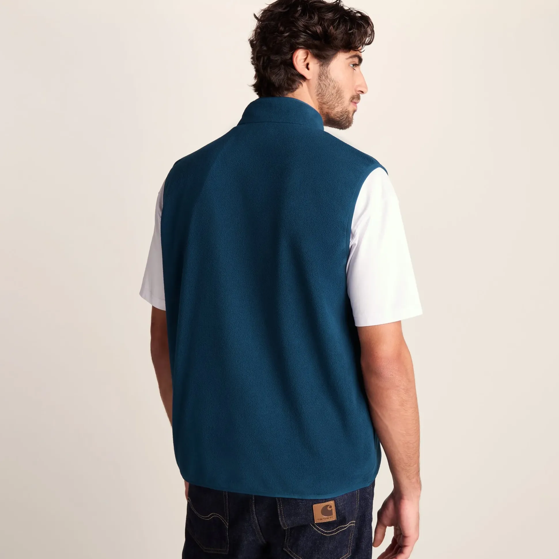 Stark Mens Relaxed Fit Microfleece Gilet - Inky Blue