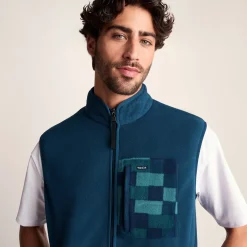 Stark Mens Relaxed Fit Microfleece Gilet - Inky Blue